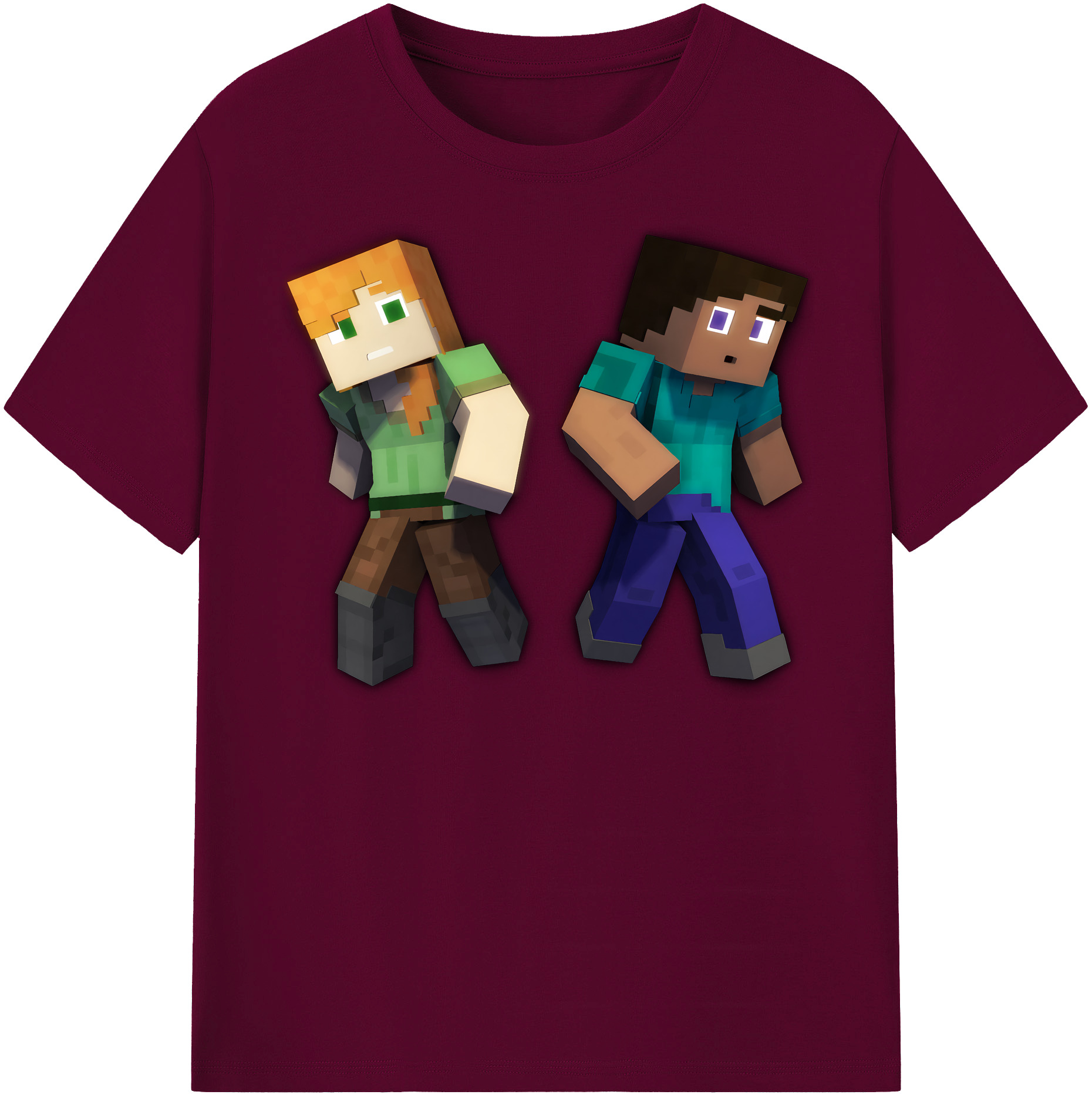 （画像用） マインクラフト ブロックの世界 Minecraft MC Block world レディースカジュアルプリントTシャツ（綿100％）